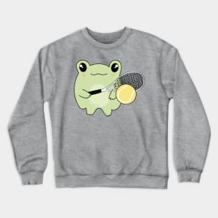 Kawaii Frog Loves Tennis Crewneck Sweatshirt